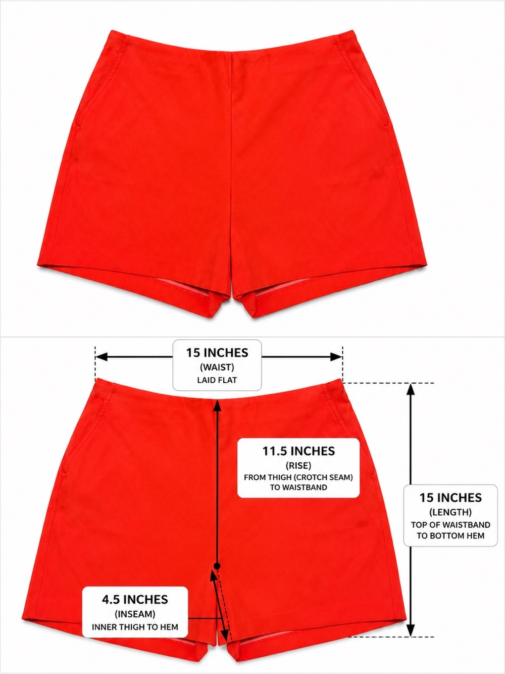 Rachel Zoe Red High-Waist Tailored Shorts - Picture 4 of 8